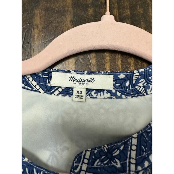 MADEWELL blue silk journey dress size XS - Picture 7 of 11